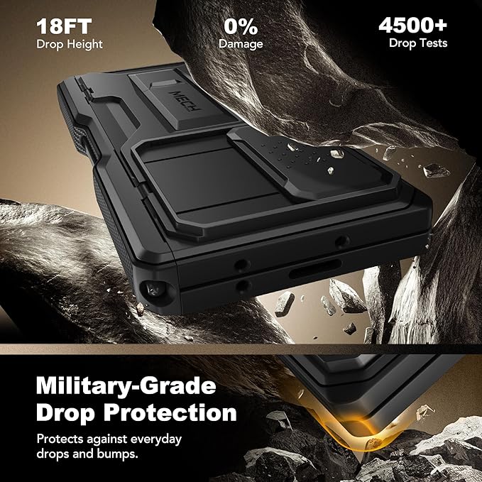 TONGATE for Z Fold 7 Case with Stylus & Pen Holder, [Built-in Privacy Screen Protector & Slide Camera Cover][Anti Spy] Military Grade Drop Stand Case for Samsung Galaxy Z Fold 7 with Belt Clip, Black