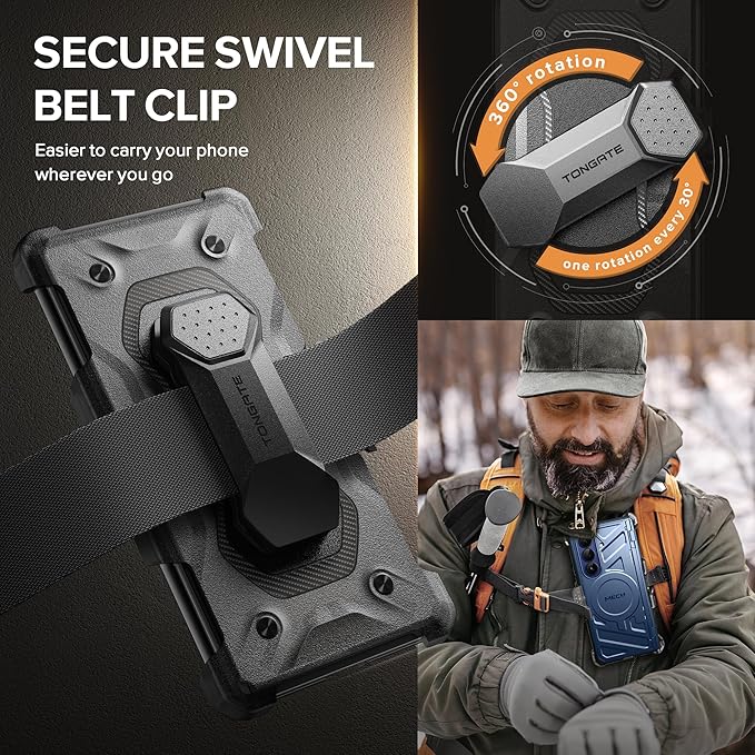 TONGATE for Galaxy Z Fold 7 Case with Privacy Screen Protector, [Compatible with MagSafe][Anti Spy] Shockproof Phone Case, Built-in Stand & Belt Clip & Hinge Cover for Samsung Z Fold 7 2025 8", Blue