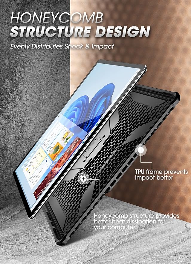 SUPCASE Unicorn Beetle Pro Series Rugged Protective Case for Microsoft Surface Pro 8 (2021), Black