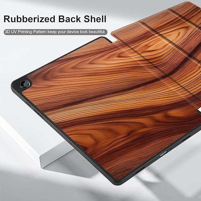 MEEgoodo Case for Samsung Galaxy Tab A9 Plus 11 inch Cover 2024 2023 with S Pen Holder, A9+ Smart Tablet Cases with Leather Trifold Stand+Soft TPU Back Shell+Smart Auto Wake/Sleep, Tree Rings