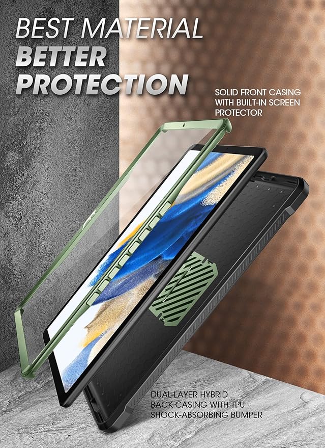 SUPCASE for Galaxy Tab A8 Case with Stand (Unicorn Beetle Pro), [Built-in Screen Protector] Full-Body Rugged Shockproof Heavy Duty Protective Tablet Case for Samsung Galaxy Tab A8 10.5 Inch, Guldan