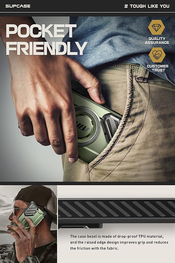 SUPCASE for Samsung Galaxy S24 Ultra Case with Stand [Built-in Camera Cover Kickstand] [S Pen Friendly] [Compatible with MagSafe] Heavy Duty Rugged Magnetic Phone Case for Galaxy S24 Ultra, Guldan