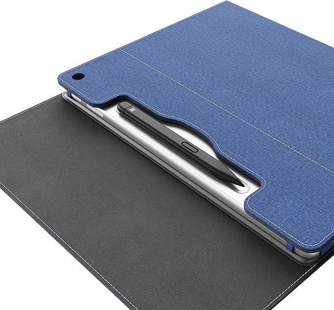 Laptop Case for Microsoft Surface Pro 1st Edition 12-inch, PU Leather Tablet Protective Cover with Multi-Angle Built-in Kickstand & Pen Holder, (Blue)