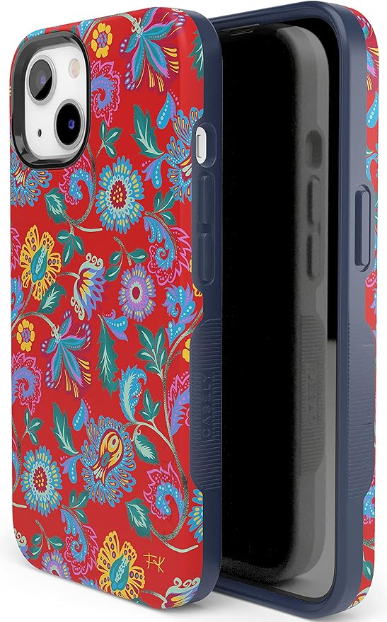 Casely iPhone 14 Case | Painted Flowers | Frida Kahlo Floral Girly | Compatible with MagSafe | Bold Protective Design