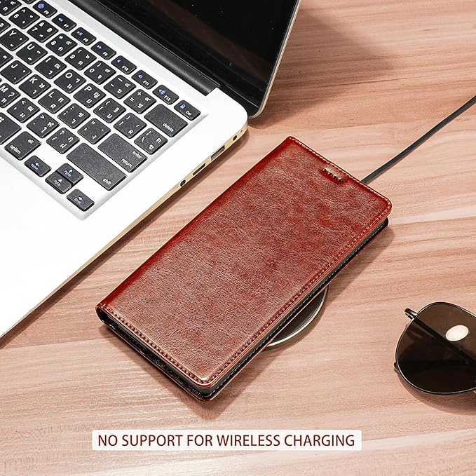 for Samsung Galaxy S25 Plus Wallet Case, Genuine Leather Flip Folio Cover with RFID Blocking Credit Card Holder, Kickstand [Shockproof TPU Inner Shell] for Galaxy S25 Plus (Black)