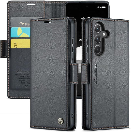 for Samsung Galaxy A35 5G Case, Premium PU Leather Wallet Case Flip Cover with [RFID Blocking][Card Holder][Stand Function] Shockproof Protective for Samsung Galaxy A35, Black