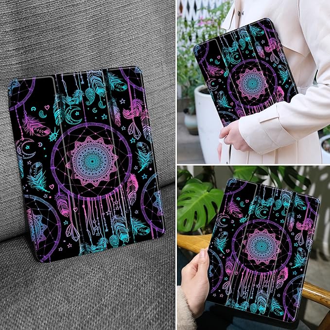 MEEgoodo Case for Samsung Galaxy Tab A9 Plus 11 inch Cover 2024 2023 with S Pen Holder, A9+ Smart Tablet Cases with Leather Trifold Stand+Soft TPU Back Shell+Smart Auto Wake/Sleep, Dreamcatcher