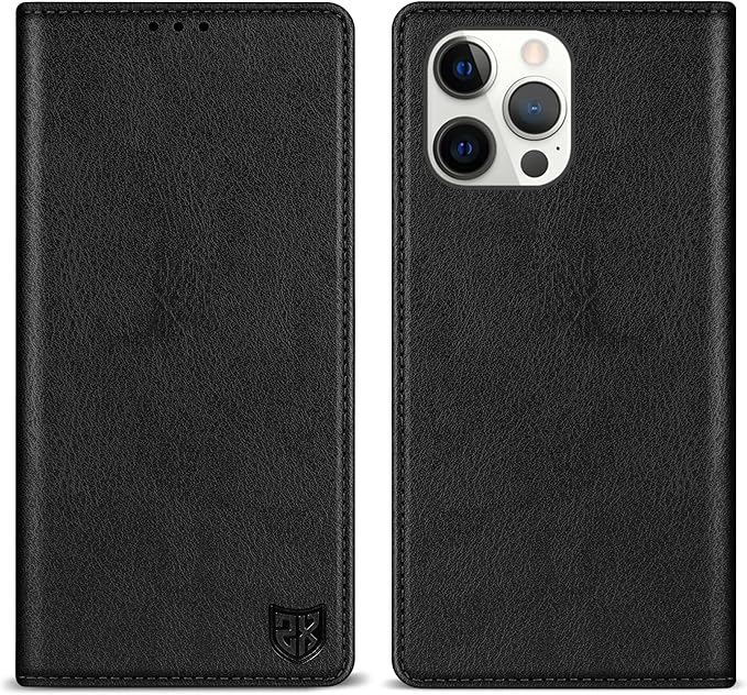 ZZXX for iPhone 15 Pro Max Wallet Case with [RFID Blocking] Card Slot Stand Strong Magnetic Leather Flip Fold Protective Phone Case for iPhone 15 Pro Max Case Wallet(Black-6.7 inch)