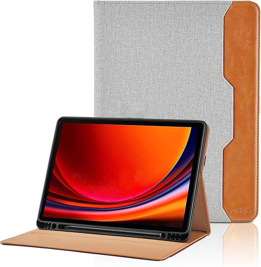 Case for Samsung Galaxy Tab S10 Plus 2024/S9 FE+/S9 Plus 12.4 Inch 2023 - Model SM-X820/X826B/X610/X616B/X810/X816B with S Pen Holder and Pocket, PU Leather Folio Stand Cover Auto Wake/Sleep, Grey