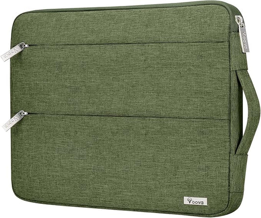 Voova 15.6 16 Inch Laptop Sleeve Case Compatible with MacBook Pro 16 M1/M2/M3/M4 Max 2019-2025, 15.6-16” Hp Lenovo Acer Asus, Waterproof Slim Computer Bag Cover with Handle, Army Green