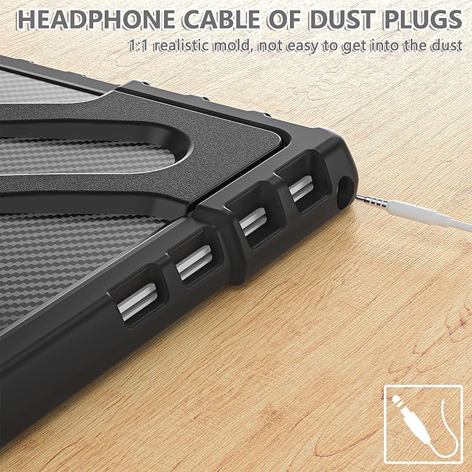 DreamerX for Microsoft Surface Pro 7+ Plus/7/6/5/4 Case 12.3" Case, Kids-Friendly Shockproof Rugged Business Cover Rotating Stand Hand Strap Pencil Holder, Compatible with Type Cover Keyboard, Black