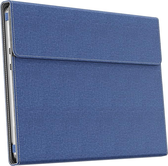 Laptop Case for Microsoft Surface Pro 1st Edition 12-inch, PU Leather Tablet Protective Cover with Multi-Angle Built-in Kickstand & Pen Holder, (Blue)