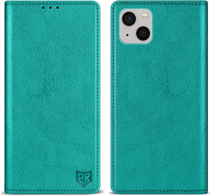 ZZXX for iPhone 15 Wallet Case with [RFID Blocking] Card Slot Stand Strong Magnetic Leather Flip Fold Protective Phone Case for iPhone 15 Case Wallet(Lake Blue-6.1 inch)