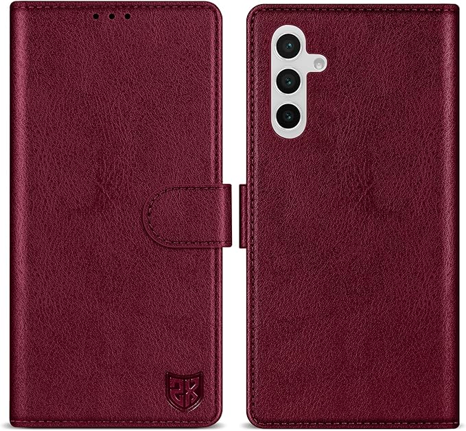 ZZXX for Samsung Galaxy S25 Plus Wallet Case with [RFID Blocking] Card Slot Kickstand Magnetic Closure Leather Flip Fold Protective Phone Case for Galaxy S25 Plus 5G Case Wallet(Wine Red-6.6 inch)