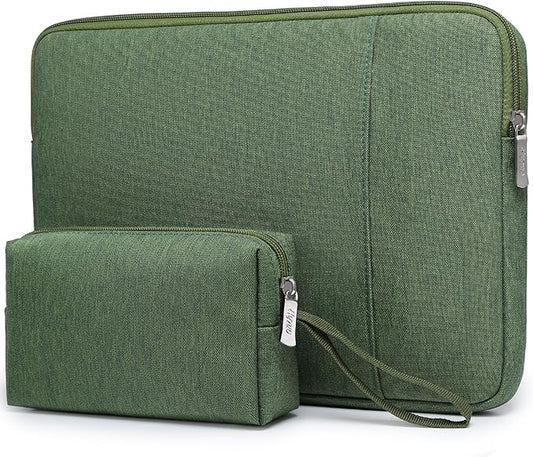 HYZUO 15-16 Inch Laptop Sleeve Bag Set for MacBook Pro 16 M4/M3/M2/M1 Pro/Max, 15" Surface Book, Notebook Case for 15" 15.6" HP Dell Lenovo ThinkBook Asus Acer Samsung Huawei, Grass Green