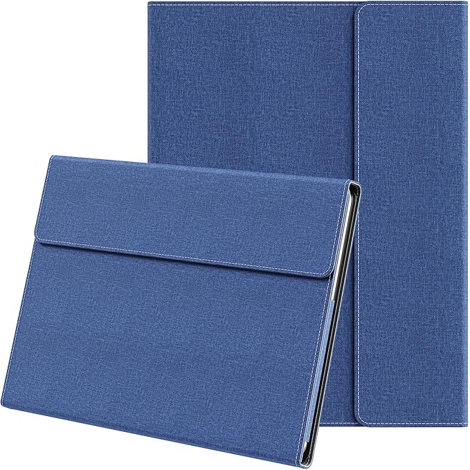 Laptop Case for Microsoft Surface Pro 1st Edition 12-inch, PU Leather Tablet Protective Cover with Multi-Angle Built-in Kickstand & Pen Holder, (Blue)