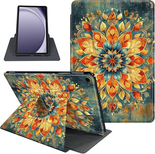 Case for Samsung Galaxy Tab A9+/A9 Plus 11 Inch 2023 Tablet Case, 360 Degree Rotating Folio Stand Smart Cover for Galaxy Tab A9+ Tablet SM-X210/X216/X218, Auto Sleep/Wake, Mandala