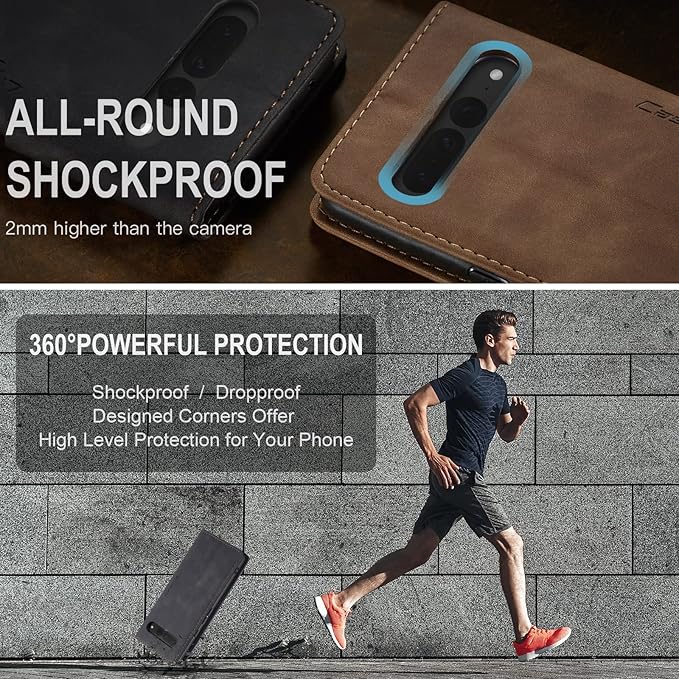 for Google Pixel 7 Pro Case, Flip Wallet Leather Case with Card Holder Magnetic Closure Shockproof Kickstand Protective Phone Cases Cover for Google Pixel 7 Pro,Black