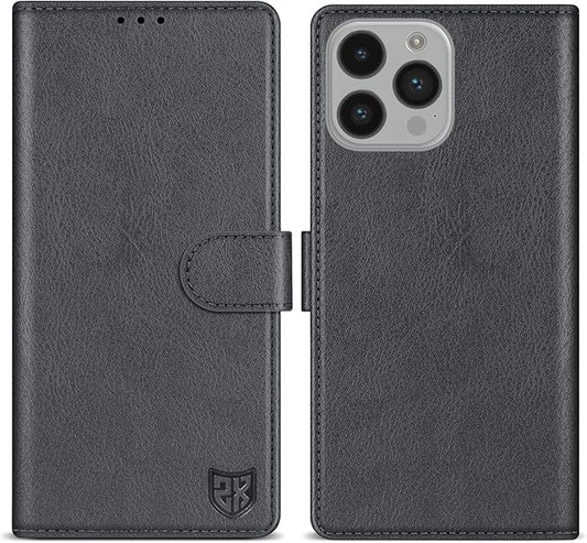 ZZXX for iPhone 14 Pro Wallet Case with [RFID Blocking] Card Slot Kickstand Magnetic Closure Leather Flip Fold Protective Phone Case for iPhone 14 Pro Case Wallet(Grey-6.1 inch)