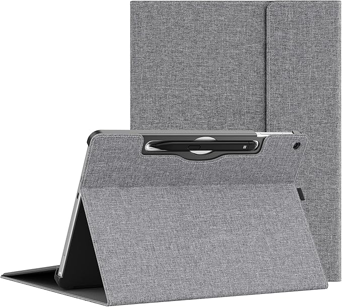 Tablet Case for 2025 New Microsoft Surface Pro 1st Edition 12-inch, PU Leather & Hard Shell Laptop Protective Cover with Multi-Angle Built-in Kickstand & Pen Holder (Grey)