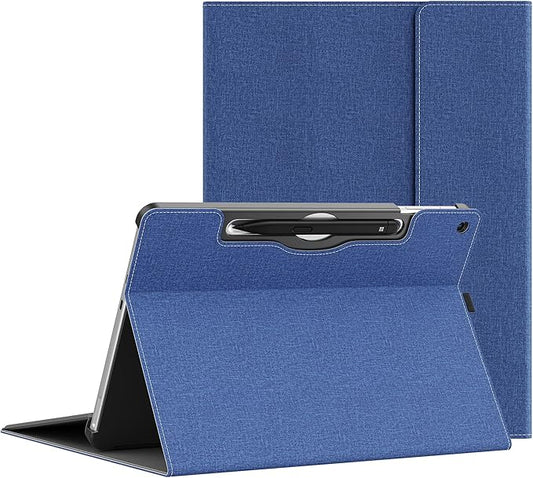 Tablet Case for 2025 New Microsoft Surface Pro 1st Edition 12-inch, PU Leather & Hard Shell Laptop Protective Cover with Multi-Angle Built-in Kickstand & Pen Holder (Blue)