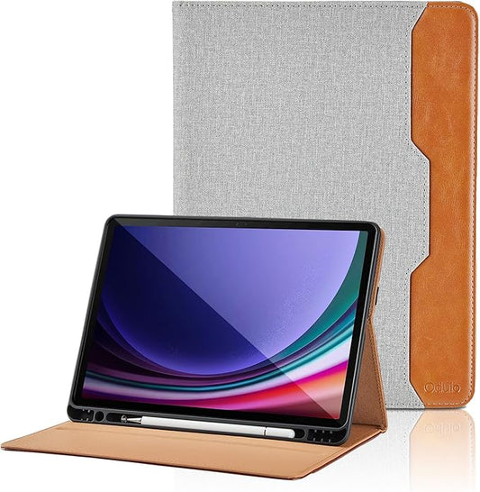 Case for Samsung Galaxy Tab S10 Lite/ S10 FE/ S9 FE 10.9 Inch/ S9 11 Inch, PU Leather Folio Case with S Pen Holder and Pocket, Auto Wake/Sleep Smart Tablet Cover, Gray