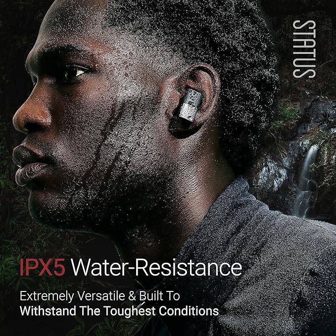 Status Between 3ANC Onyx True Active Noise Cancelling Wireless Earbuds - Black iPhone & Android ANC in Ear Buds, Charging Case, Built-in 6 Microphones, 8H Playtime, Bluetooth 5.2, IPX5 Waterproof