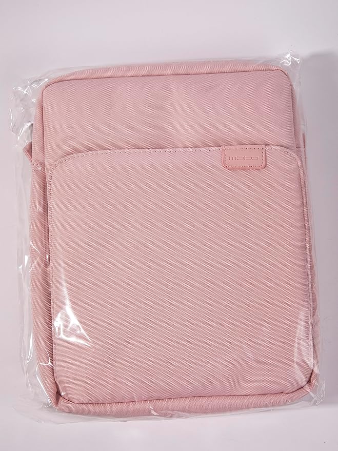 MoKo 9-11 Inch Tablet Sleeve Bag Handle Carrying Case with Shoulder Strap Fits New 11-inch iPad Pro M4/iPad Air M2, iPad 10th 10.9, iPad 9/8/7th 10.2, iPad Air 5/4th 10.9, Tab S8/S9 11, Pink