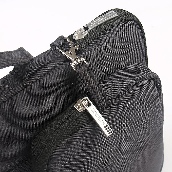 Megoo 12inch Laptop Sleeve with Accessory Pouch for Microsoft Surface Pro 12/7/6/5/4 12.5", Laptop Go 12.4", Pro 11/10/9/8 13", Carry Travel Case for 11"-13" Chromebook Tablet(Black with Charger Case)