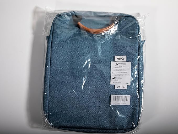 MoKo 9-11 Inch Tablet Sleeve Bag Handle Carrying Case with Shoulder Strap Fits 11inch iPad Air M3, iPad A16 2025, iPadPro 11", iPad10/9/8/7th Gen 10.2, Air 5/4th 10.9, Tab S8/S9 11", Peacock Blue