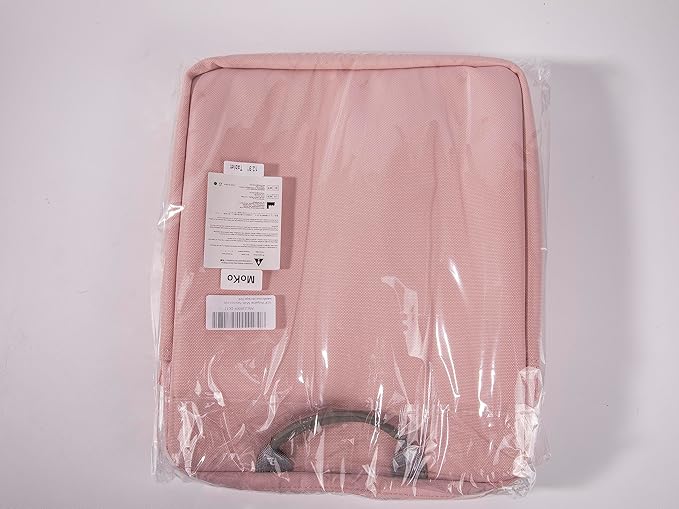 MoKo 12.9 Inch Tablet Sleeve Bag, Fits with 13 Inch New iPad Pro M4 & Air M2 2024,iPad Pro 12.9 M2&M1,Surface Laptop Go 12.4,Galaxy Tab S8+/S9+ 12.4,Handle Carrying Case with Shoulder Strap, Pink
