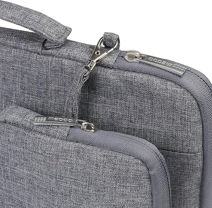 Megoo 12inch Laptop Sleeve with Accessory Pouch for Microsoft Surface Pro 12/7/6/5/4/3 12.5", Laptop Go 3/2 12.4", Carry Case for 11"-12.5" Chromebook Tablet(Gray with Charger Case)